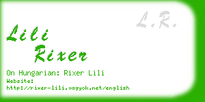 lili rixer business card